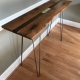 oak hairpin leg console table