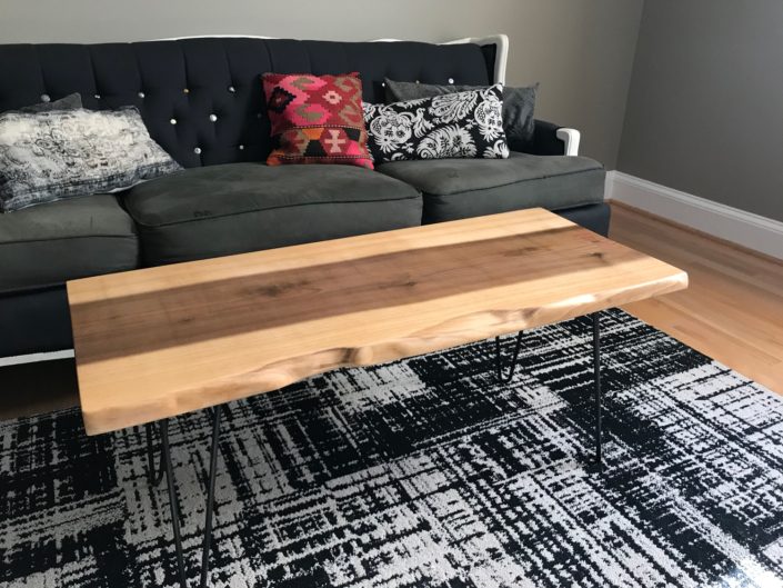 poplar live edge coffee table