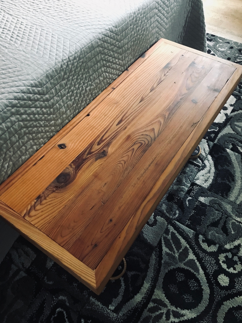 industrial pine & pipe bench