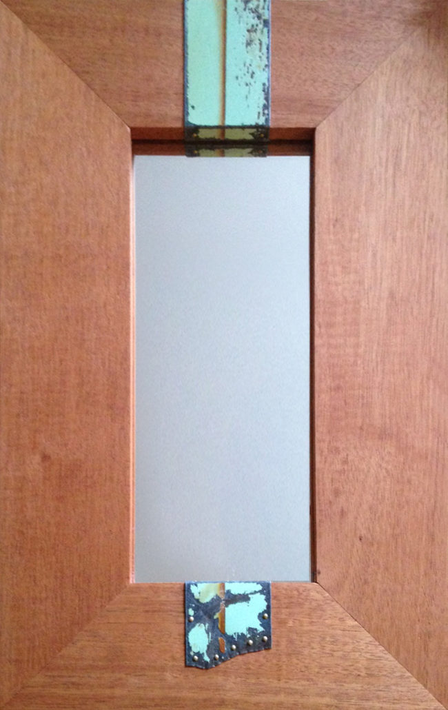 mahogany and reclaimed tin mirror