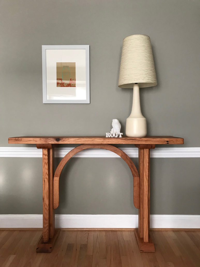 reclaimed oak console table