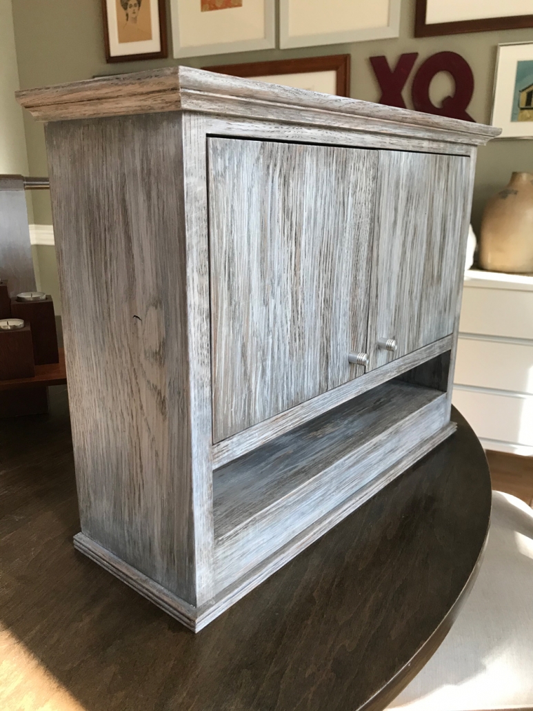 oak above-toilet wall cabinet