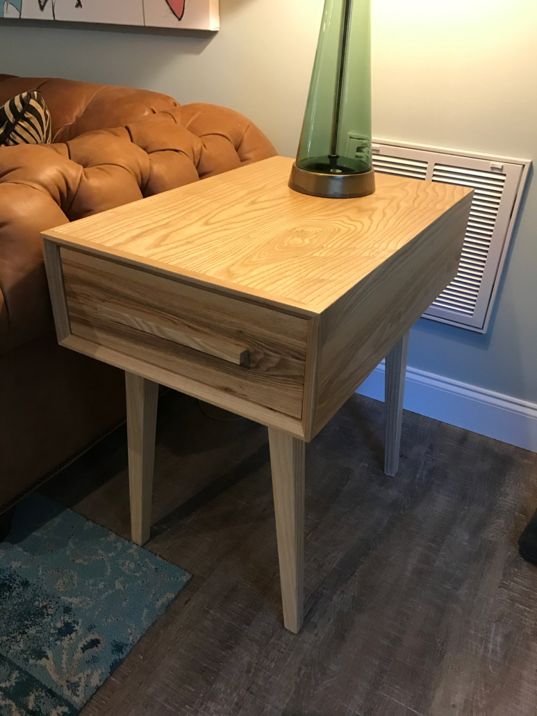 Mid-century inspired solid ash end tables