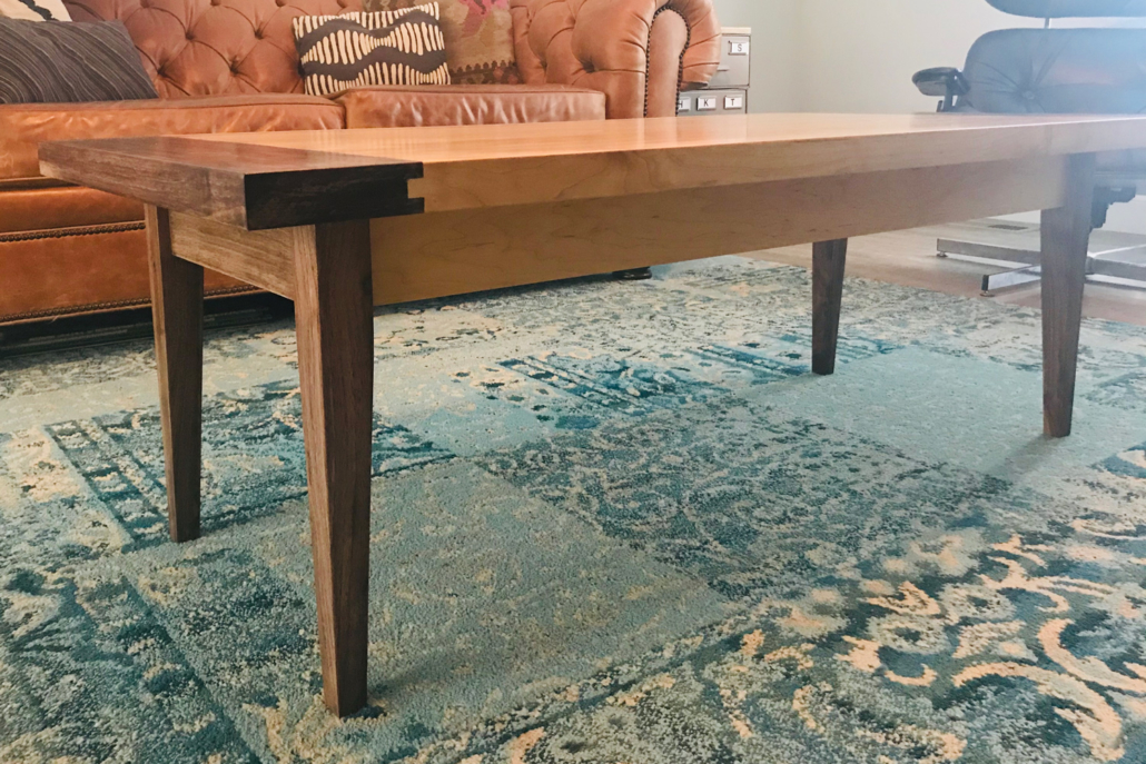 maple & walnut coffee table